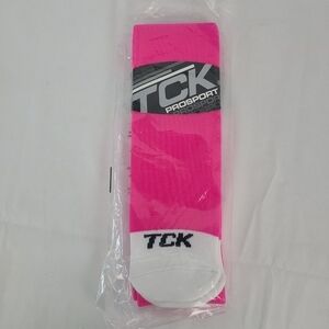 NEW TCK Sports Prosport Performance Pink White Over-Calf Tube Socks - Sz M